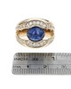 Gentlemans Blue Star Sapphire and Diamond Split Shank Ring